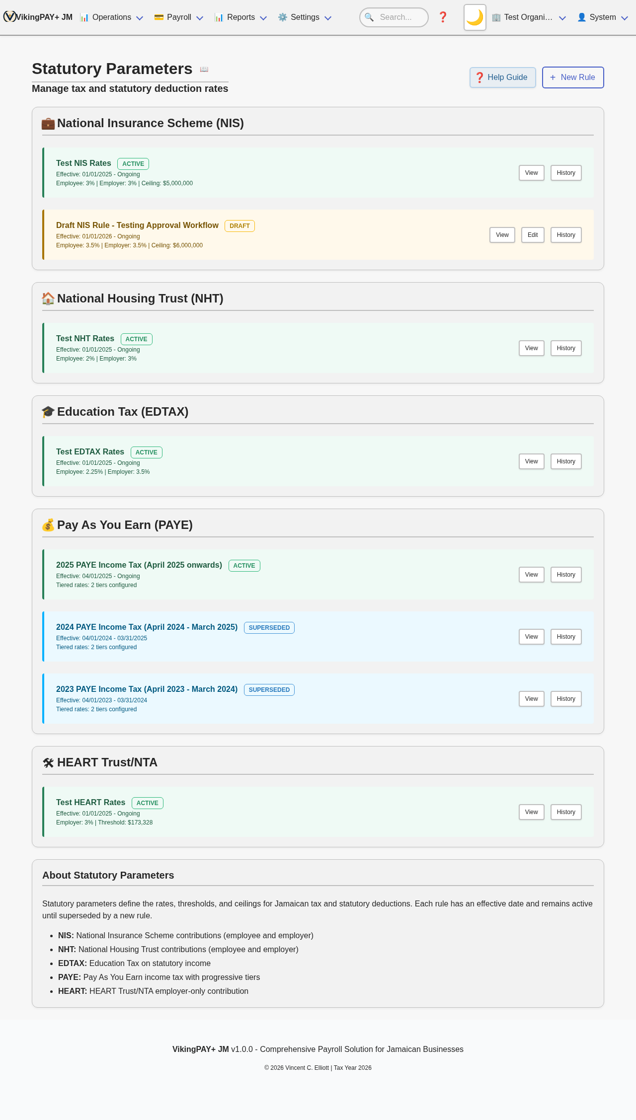 Jamaican statutory deduction rules configured in VikingPAY+