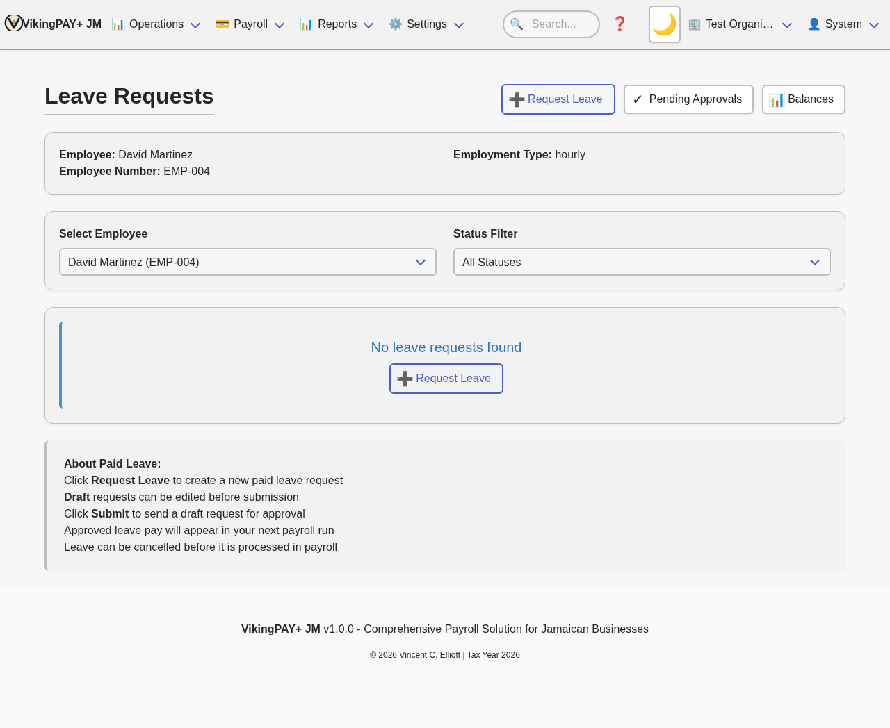 Leave requests in VikingPAY+
